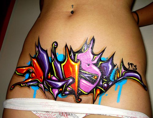 Graffiti Body Painting for Girls